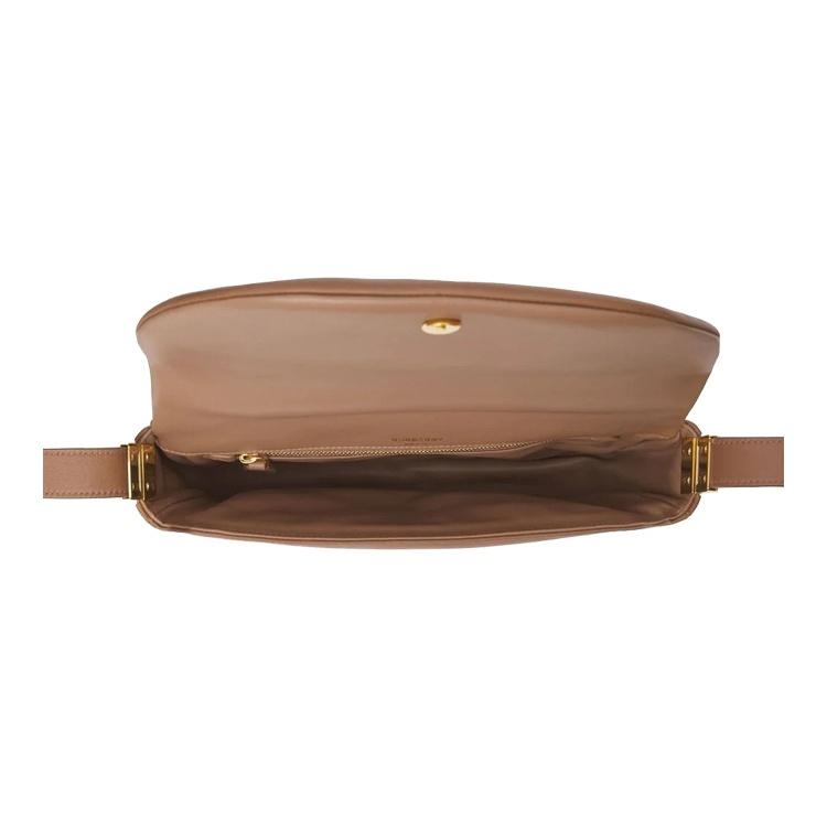 Burberry Olympia Adjustable Shoulder Strap Dyed Lambskin Ellen Olympia Half-Moon Handbag Women handbag Brown 8050598
