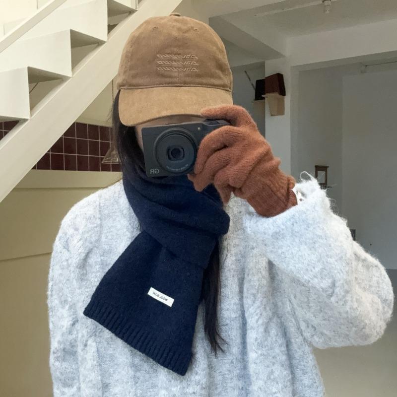 Winter Scarf Atmosphere New Solid Color Versatile Fashion Warm Neck Protection Scarf Scarf Shawl Dual-purpose