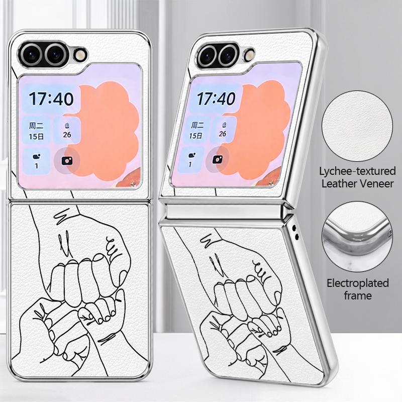 Чехол со принтом «Цветные блоки и точки» для Samsung Galaxy Z FLIP 7 FE 6 5 Z Flip7 Flip6 Flip5, роскошная гибридная складная крышка для телефона из PC+PU кожи с покрытием