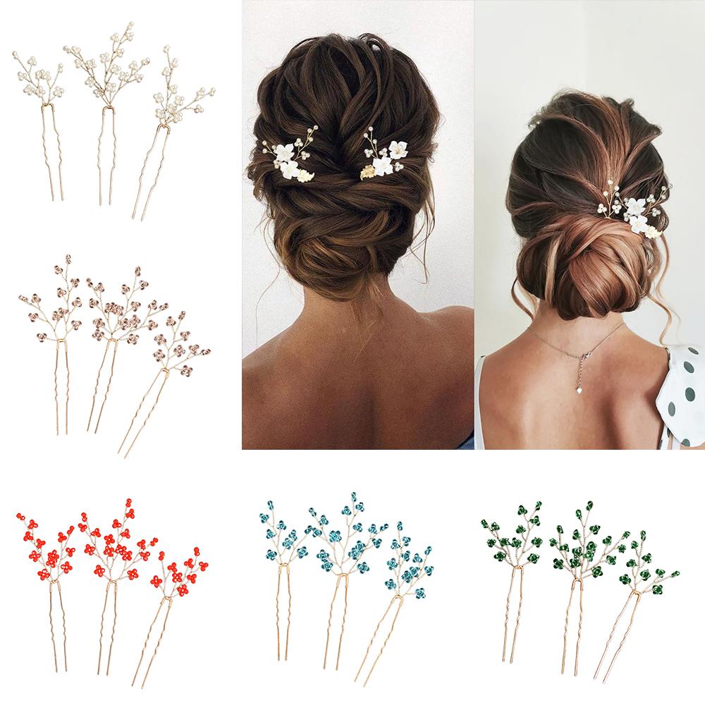 Handmade Pearl Hairpins U-Shaped Updo Decoration Vintage Hair Jewelry Gift for Women
