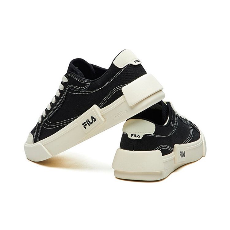 Fila Fusion Канвас Модные Удобные Прочные Легкие Низкие Кеды для Скейтбординга Женские Кроссовки Черный Белый T12W125107FBK