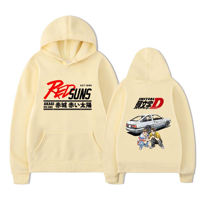 Anime Drift AE86 Initial D Graphic Hoodie Casual Goth Men Women Sweatshirt Fleece Oversized Couples Streetwear Hoodies