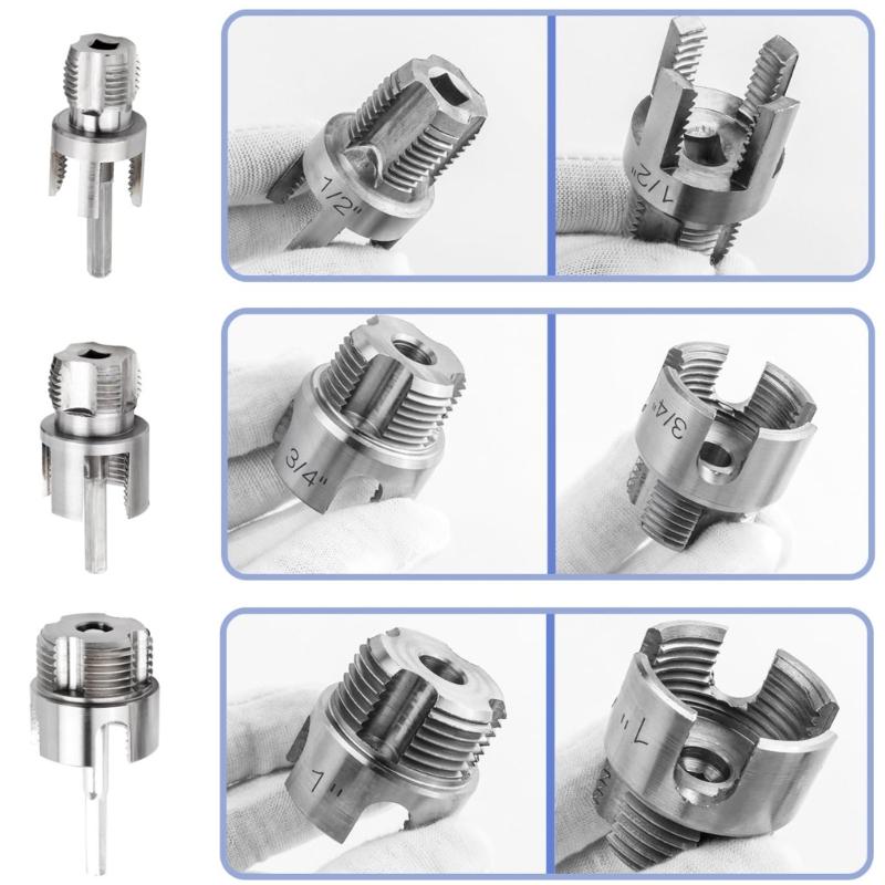 652F Электродрель Совместимый Резьбонарезчик для ПВХ Труб Инструмент для Нарезания Резьбы на ПВХ для Электродрели, 3/4" Резьбонарезчик для Пластиковых Труб