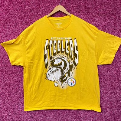 NFL Franchise AFC North Pittsburgh Steelers 100% Cotton T-shirt Mens Tees Top