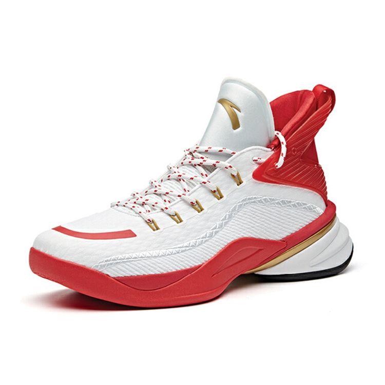 Anta UFO 2nd Generation Durable Non-Slip High-Top Basketball Shoes Men Sneakers White Red 112011608-5