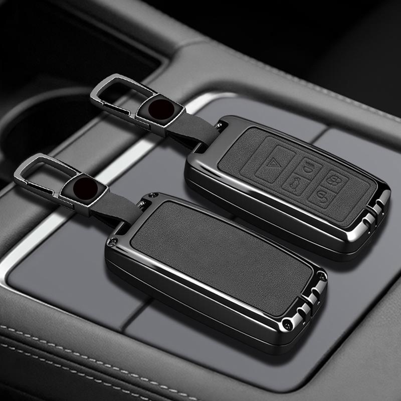 Кожаный чехол-брелок из цинкового сплава для автомобильного ключа Range Rover Evoque, Range Rover Velar, Discovery 5, Jaguar Xexf, E-Pace, F-Pace, Xj, Xfl