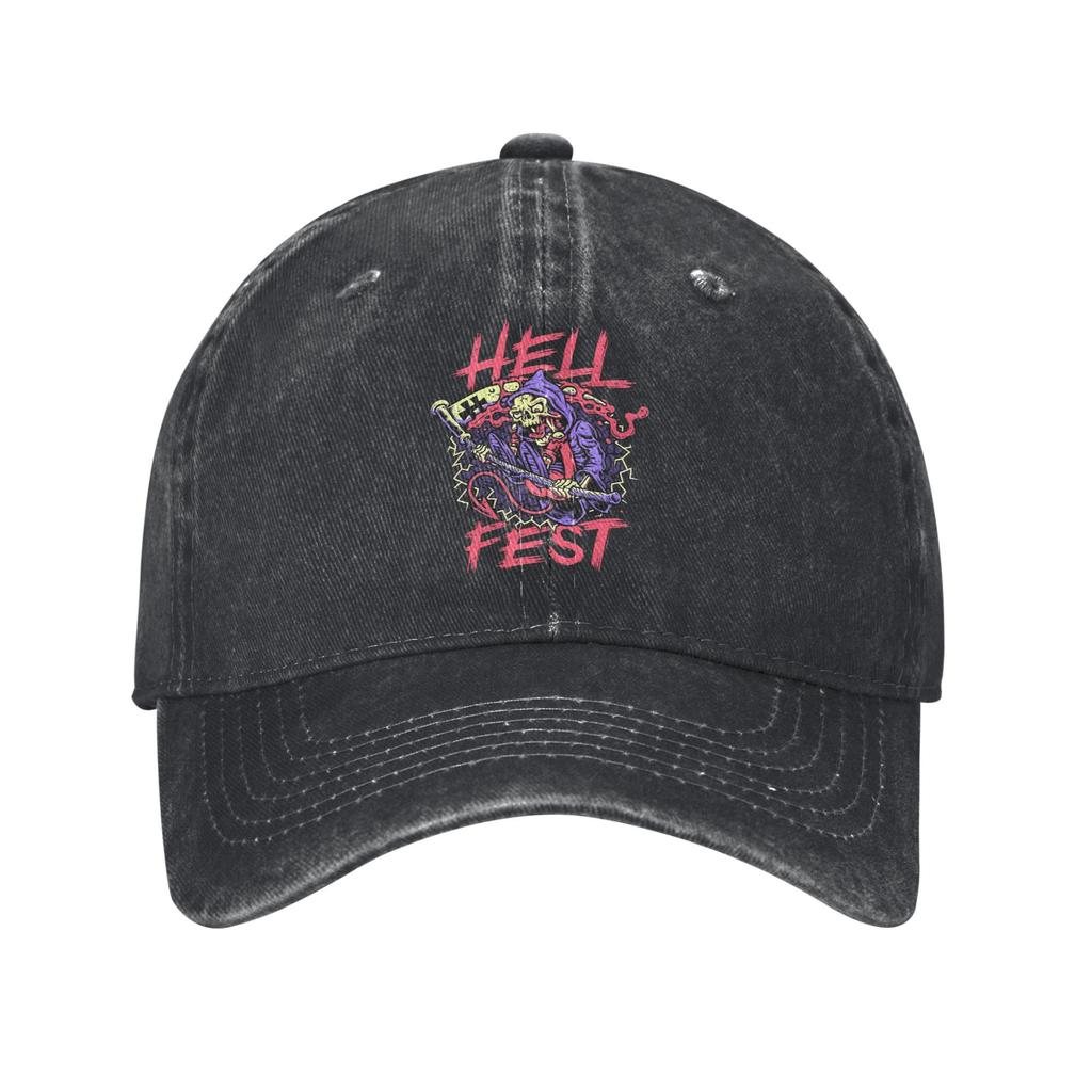 Hellfest Music 2025 Baseball Cap Sun Tennis Skate Wholesale Washed Hip Hop Hats Couple Women y2k Cute Print Snapback Cap