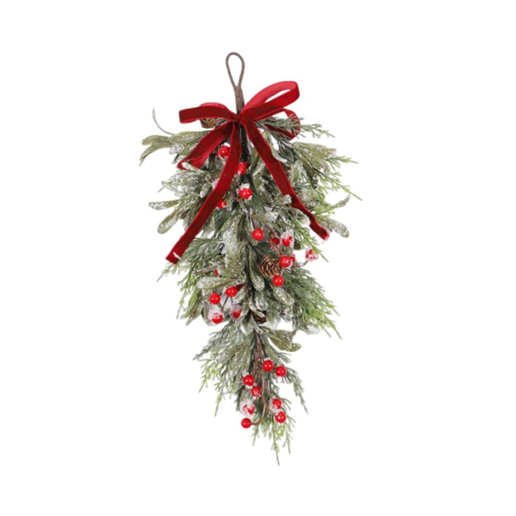 Christmas Teardrop Swag Garland, Entrance Wreath, Artificial Wreath for Housewarming Gifts
