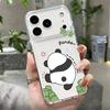 Милый Чехол с Рисунком Панды для iPhone 17 Pro Max Чехол iPhone 16 15 14 13 12 Pro Max 11 Прозрачный ТПУ Силиконовый Мягкий Чехол