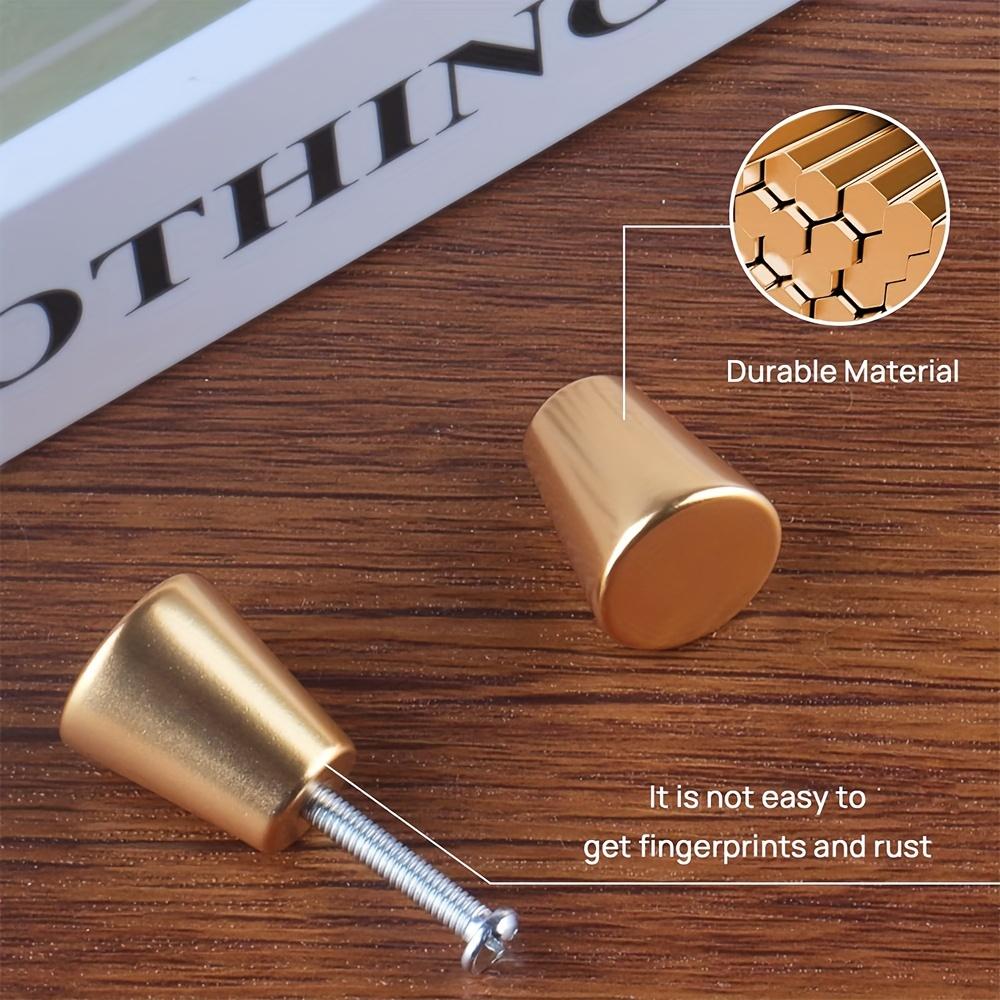 10 Pcs Gold Cabinet Knobs Small Diameter Cylindrical Handle Hardware for Drawer Pulls Dresser Handles