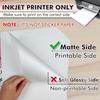 Водонепроницаемая бумага для струйного принтера 8,5x11 дюймов 30 листов Матовая белая виниловая бумага для принтера Не рвущаяся Прочная Быстросохнущая