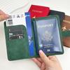 Leather Passport Holder Set with Cross-border Hot Stamping and Hardware Buckle