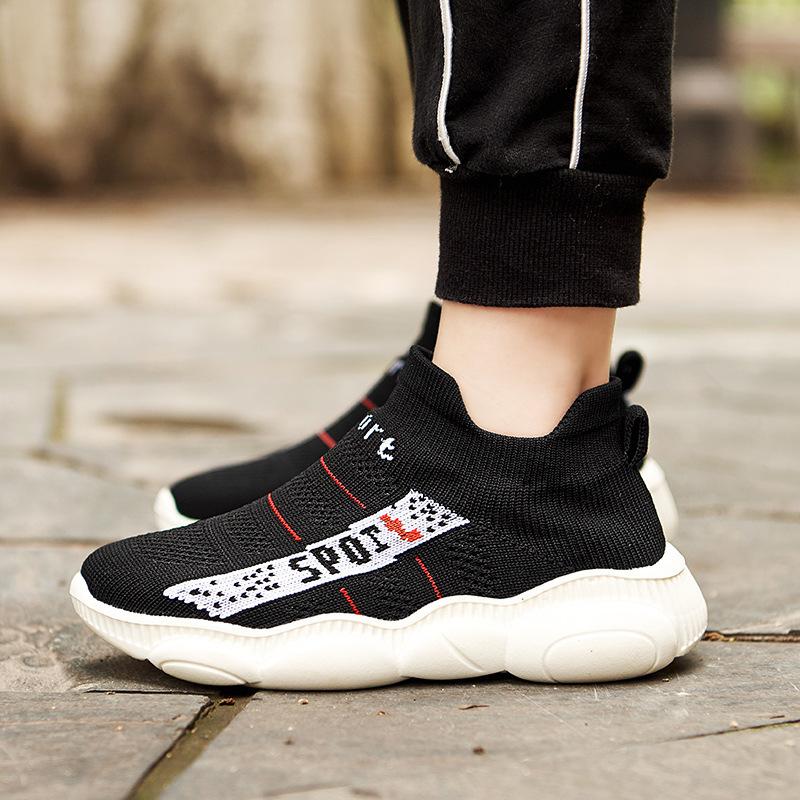 Новые одноклассники Корейская версия детских вязаных носков обуви мальчики и девочки эластичная спортивная повседневная обувь тканая поверхность одноклассники