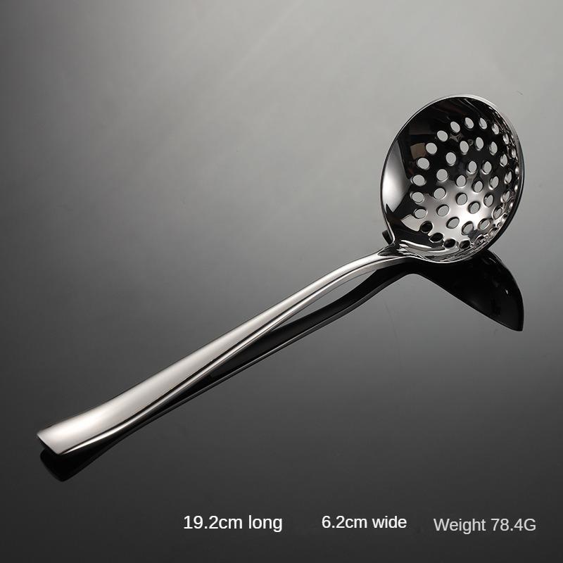HANYANG 304 Stainless Steel Soup Shell Leakage Ladle Hot Pot Soup Ladle Retro Hammer Grain Mirror Polished Household Spoon