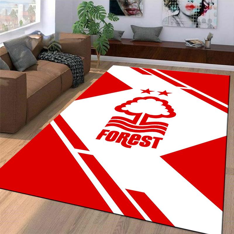 "Red and White Forest Logo Carpet with Modern Design, Home Decor" Suitable for use as an anti-slip for living room bedroom sofas