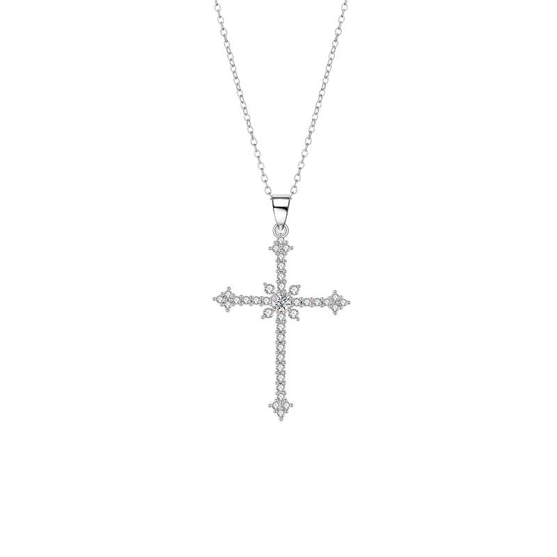 Звезда Цирконий Крест Ожерелье Женский Хип-Хоп Ins Холодный Ветер Нержавеющая Сталь Ключичная Цепочка Темперамент Свет Роскошный Кулон