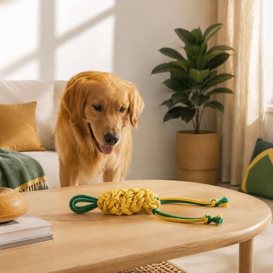 Interactive Squeaky Chew Toys for Dogs Cotton Rope Dog Toy Aggressive Chewers, Vegetable Shaped Puppy Teething Exercise Active Training Toy,