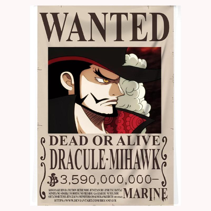Гобелен с плакатом «Wanted» из One Piece, Луффи Зоро Эйс Нами Катакури Аниме Настенный декор