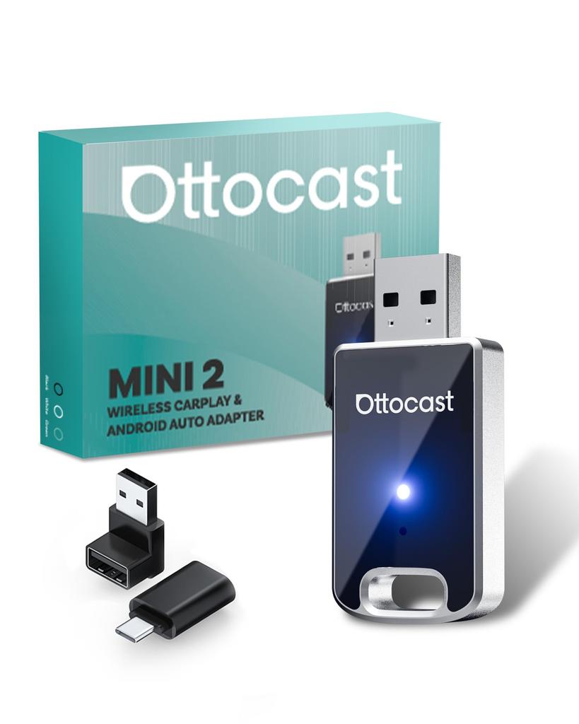 Ottocast Mini Ottocast New Mini CarPlay Android Auto Wireless USB Car Adapter, 2025 Newest,