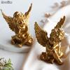 2Pcs/set Nordic Style Resin Figure Sculpture Window Props Golden Angel Ornaments Gift
