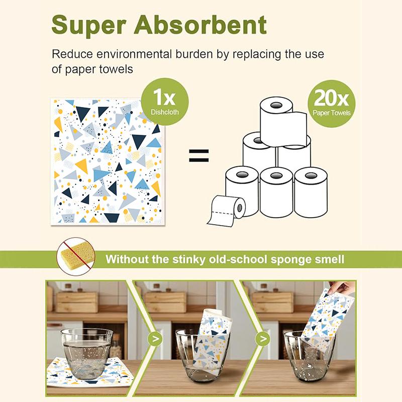 6 шт. Шведские салфетки для мытья посуды Экологичные кухонные тряпки Впитывающие кухонные полотенца Многоразовые Моющиеся Чистящие салфетки