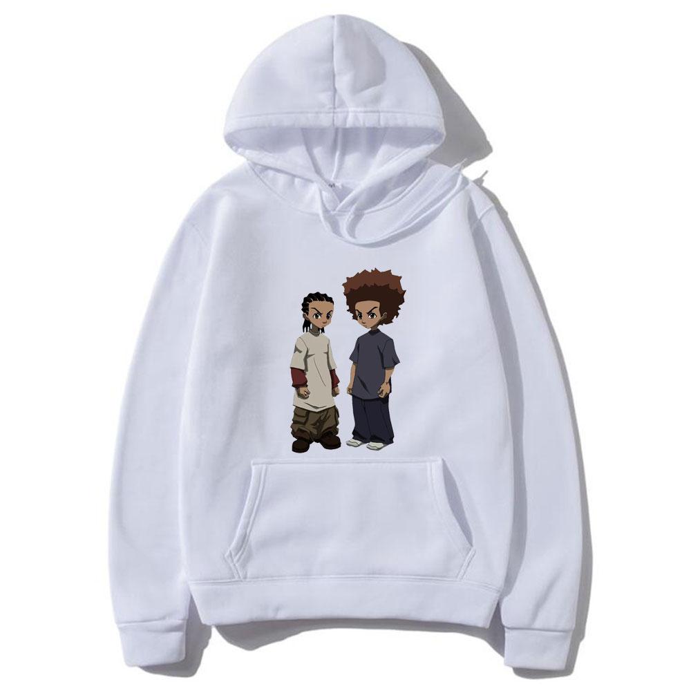 Толстовки с капюшоном The Boondocks Huey and Riley Print Sweatshirts Women Fashion Sweatshirt Harajuku Oversize Hoodie Pullovers Coat