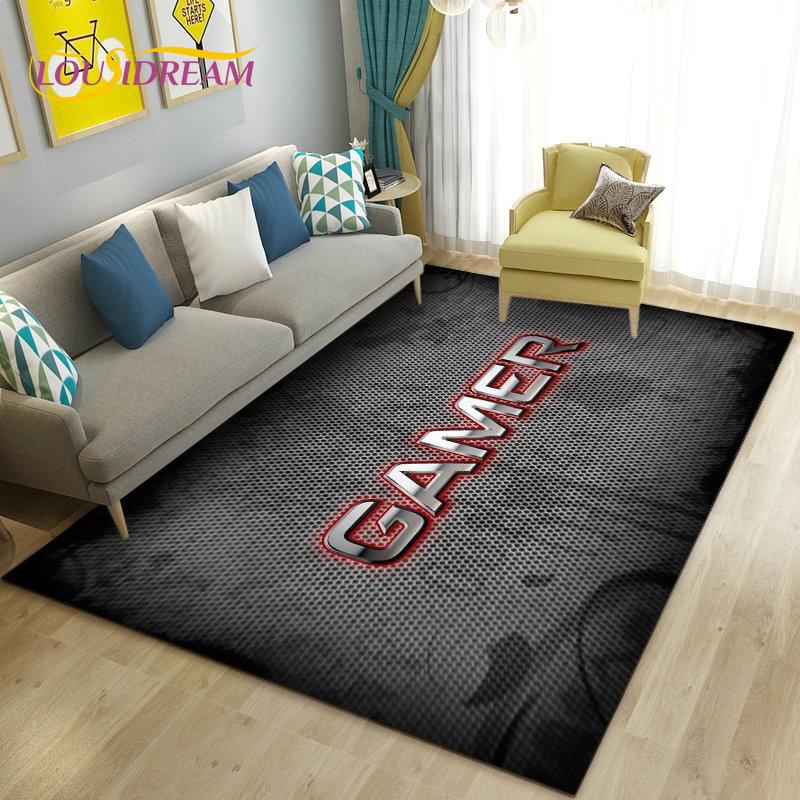 3D мультяшный геймерский ковер Game Over, большой ковер, коврик для гостиной, спальни, дивана, коврик для украшения, детский игровой нескользящий напольный коврик
