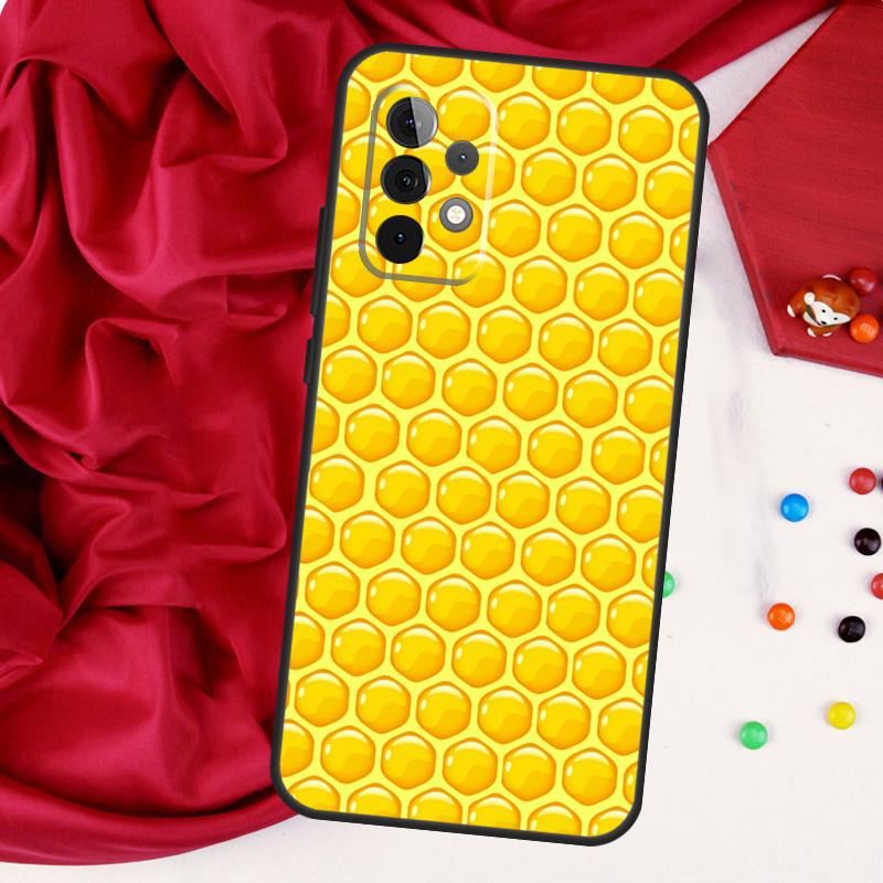 Золотая Пчела Соты Для Samsung Galaxy A52 A32 A22 A54 A14 A16 A26 A36 A56 A55 A35 A05 A06 A15 A53 A33 A13 Чехол
