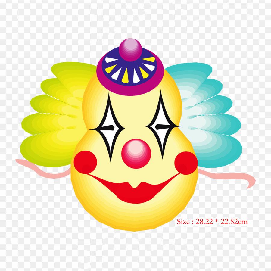 Circus Joker Clown Iron On Heat Transfer Printing Vinyl Patches Sticker for Clothes DIY Appliques Washable Patches