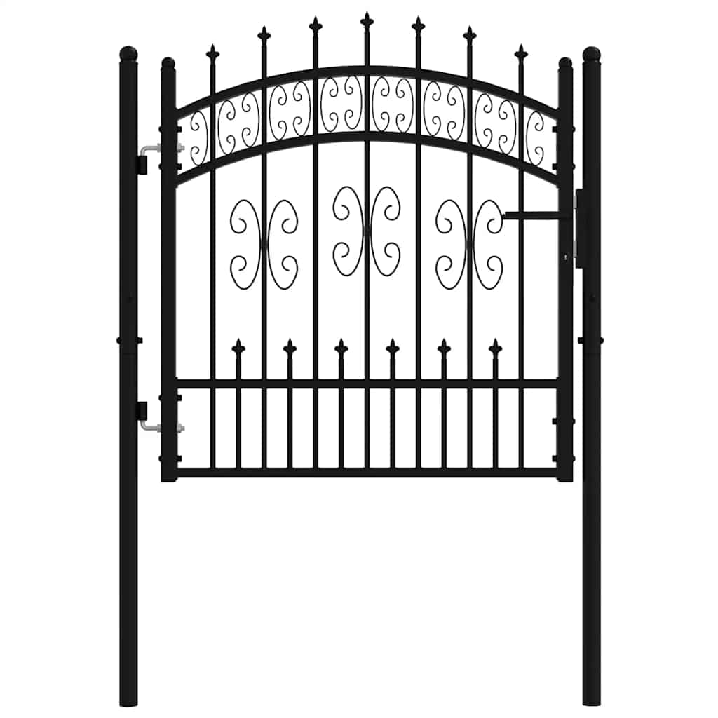 Garden Gate KAMPEN with Spear Tip Black 103 x 100 cm Steel