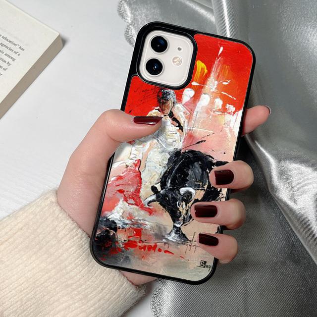 Чехол для телефона 'Бычий бой' для iPhone 16 15 14 12 13 mini PLUS X XS XR 11 PRO MAX Задняя крышка Fundas