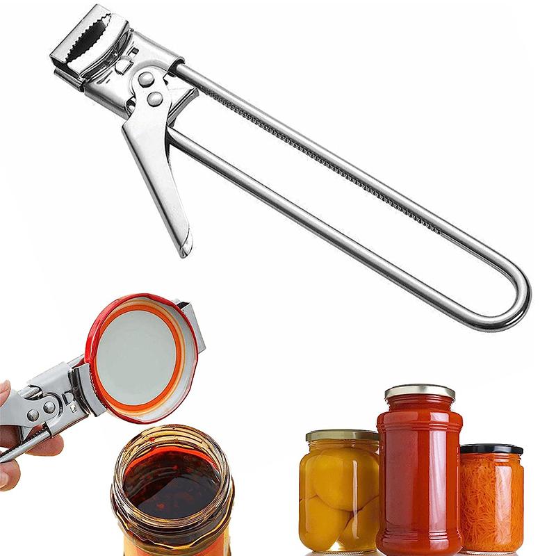 Adjustable Stainless Steel Can Opener Jar Opener for Weak Hands Longer Handheld Bottle Opener for Any-Size Lids JT180