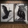 Черно-белый летящий филин, животное, холст, картина, настенное искусство, постер и принты, скандинавский декор для гостиной, домашний декор без рамки