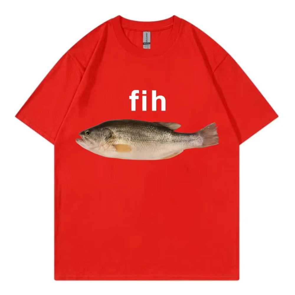 Funny Fih Fish Meme Tshirts High Quality Fashion Short Sleeve T Shirts Men Women Casual Loose Cotton Tshirts Summer Streetwear