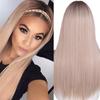 LISI HAIR Длинный прямой черный, синий парик, парик из синтетических волос, красный, бордовый, розовый, с омбре, частичные кружевные парики для женщин, парик средней части