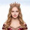 Черно-красная хрустальная тиара Винтажная бронзовая корона Головной убор Темной королевы Женские аксессуары для волос для свадьбы Хэллоуина Косплей Вечеринки