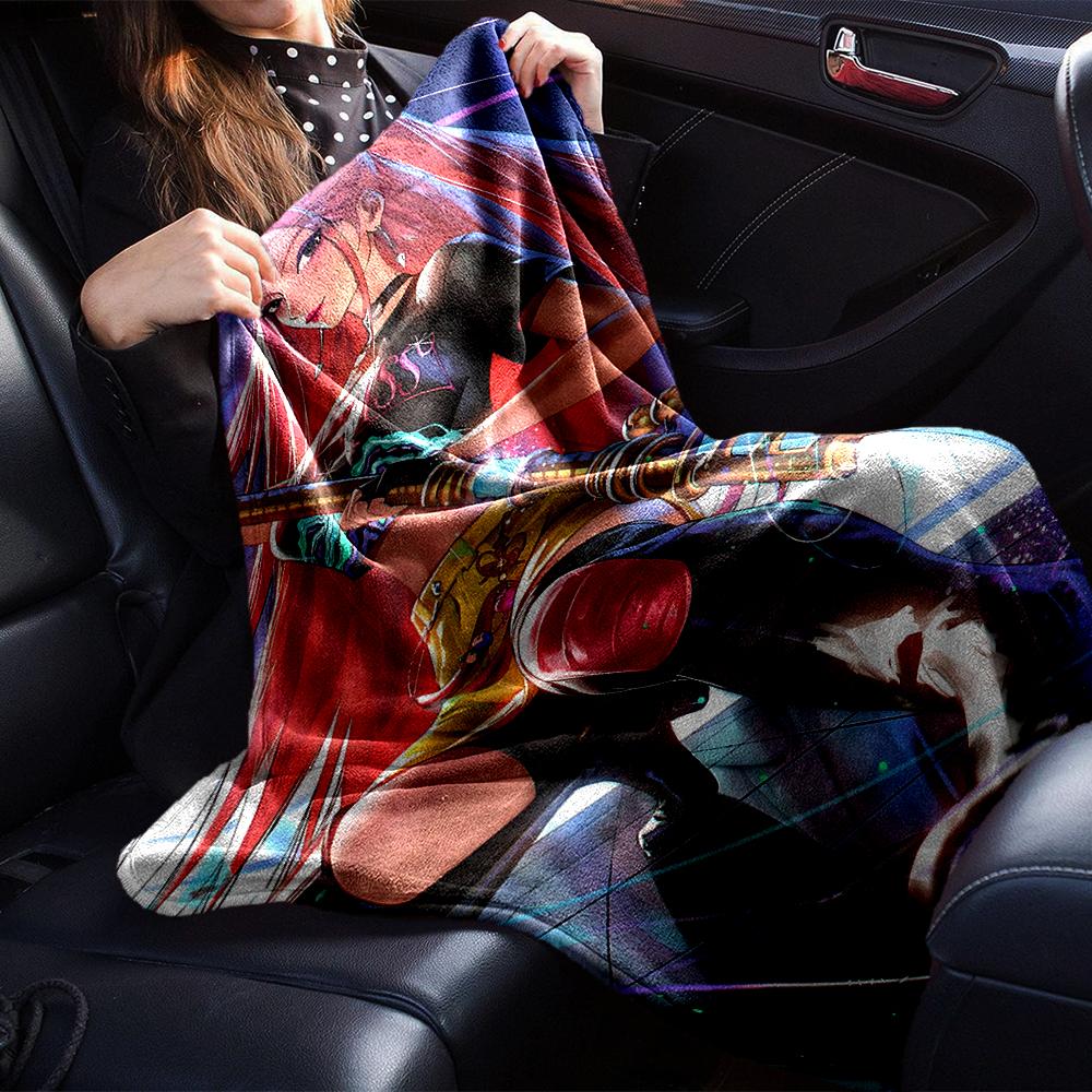 Fantasy Warrior Girl Blanket Soft Throw Blanket For Home Bedroom Bed Sofa Travel Office Solid Christmas Blanket