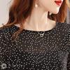 Blouse with Inner Dot Long Round Sleeve No Long Polyester Printed Weight Easy Thick Long Sleeve Summer Sleeve Conscious [J-Scott] Women's Cami,
