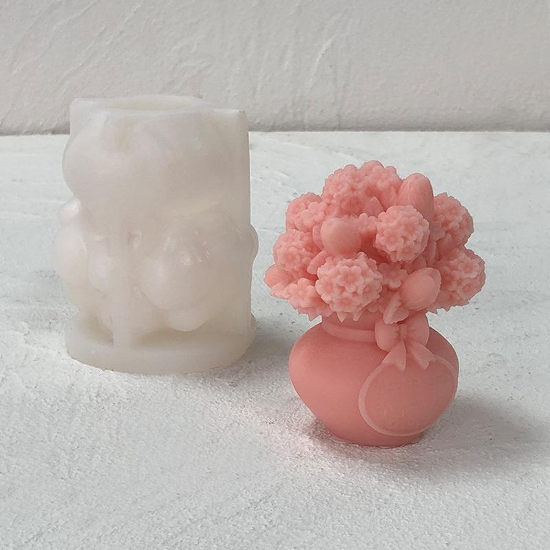 1 шт. Сделай сам букет тюльпанов украшение ручной работы форма 3D гортензия ваза ароматерапевтическая свеча силиконовая форма