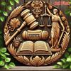 Винтажное Металлическое Настенное Искусство Весы Правосудия Книги Ретро Декор для Дома и Офиса