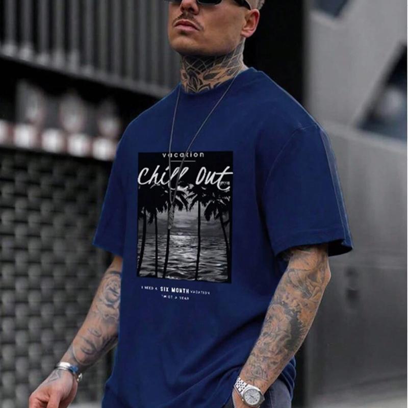 Новая летняя мужская модная футболка с принтом кокосовой пальмы, мужская футболка, топ