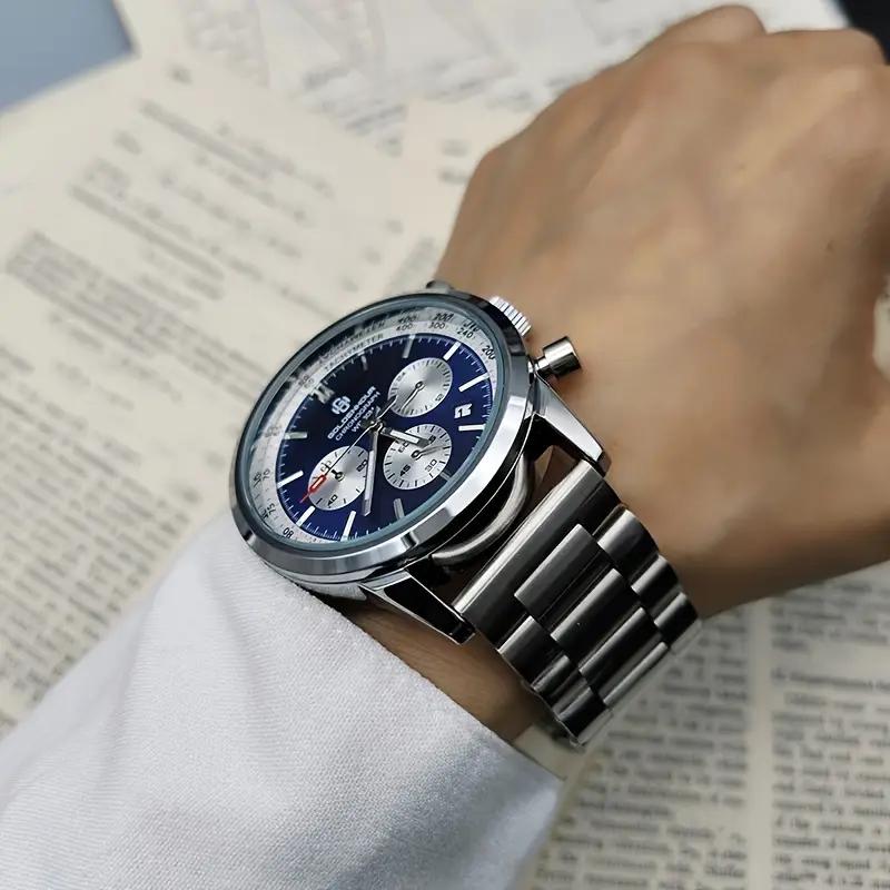 Luxury Mens Watch Fashion Leather Luminous Calendar Business Man Watch Waterproof Chronograph Gold Quartz Watches for Men