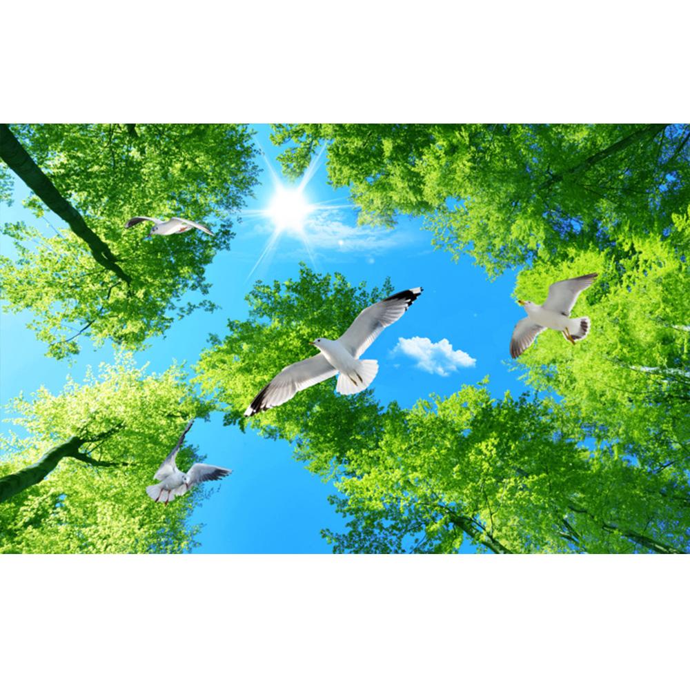 3D обои небо Потолочная фреска небо Солнечный свет Лес Потолочная фреска