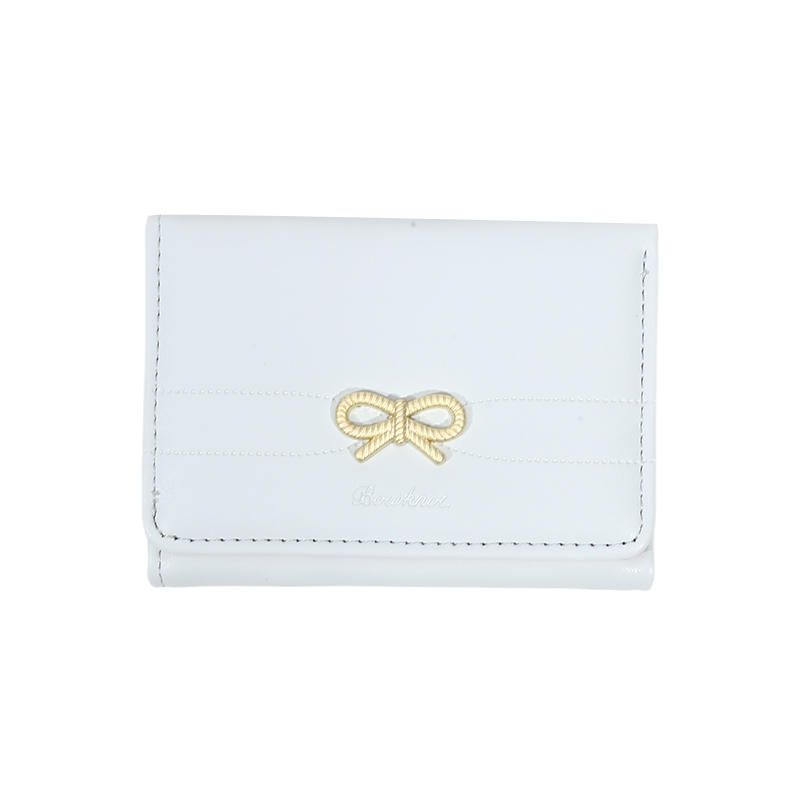 Женский милый модный короткий кошелек с эстетичным маленьким бантом, держатель для кредитных карт, кошелек для монет с окошком для удостоверения личности