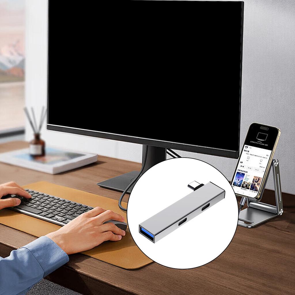 4 In 1 USB C Hub with USB C USB Port Adapter Type C To 2Type C+USB Adapter USB Hub Adapter USB Splitter USB Expander