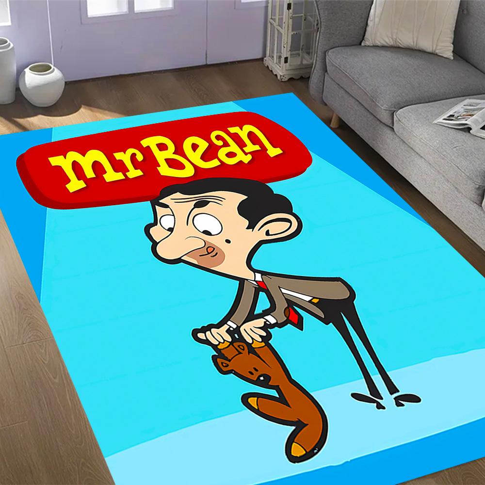 Mr Bean's Silly Adventure Themed Anti-Slip Rugs - Polyester Home Decor, Suitable for Bedrooms, Living Rooms, Doorways, Studios, and Decorations