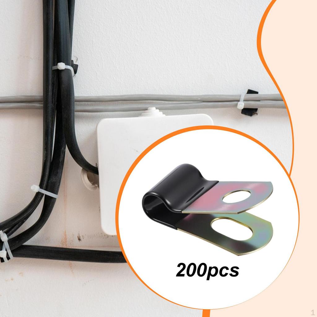 Cable Clamp Carbon Steel Wire Portable P Type Versatile Hold 1/4'' Wires Pipe Clamps for Home