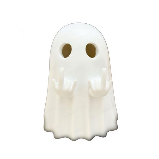 Halloween Love Heart Ghost Figurine Rude Middle Finger Ghost Statue Resin Sculpture Home Office Desktop Decoration Ornament