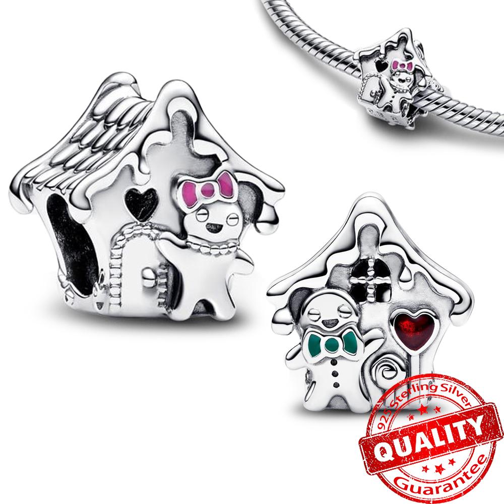 Lovely Copper Sparkling Pink Bow Charm Copper Diamond Heart Charm Fit Original Bracelet & Necklace Diy Jewelry