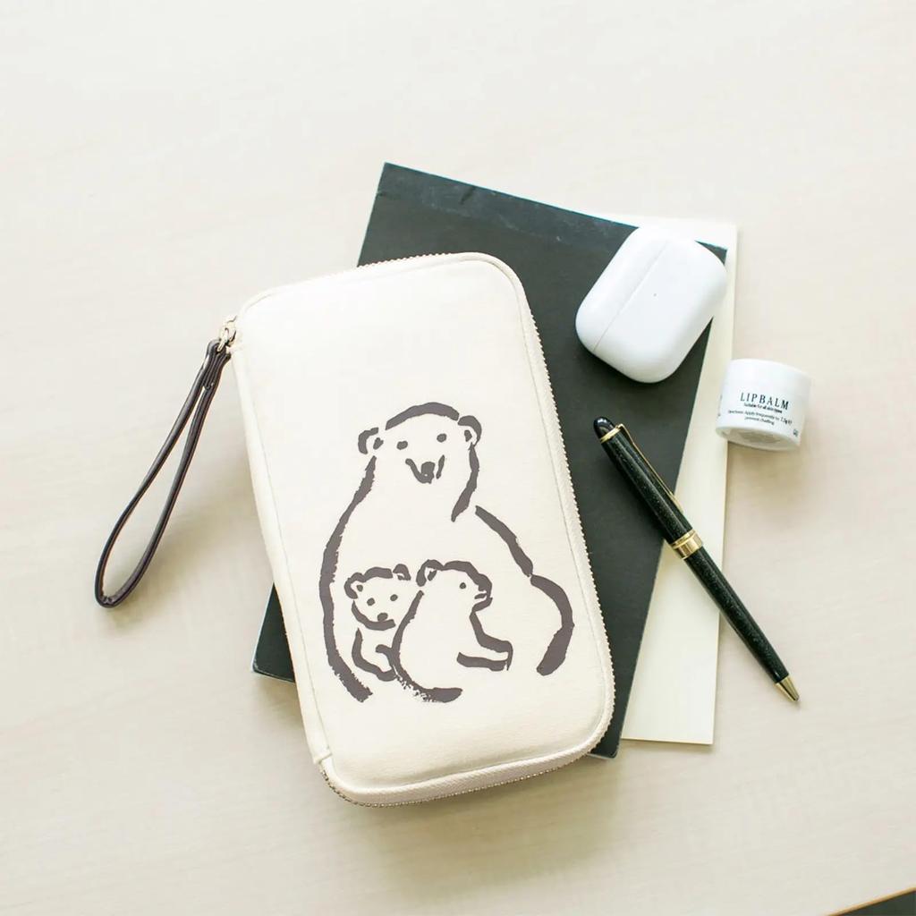 Hobonichi Small Drawer Pouch by Izumi Shiokawa Polar Bear /